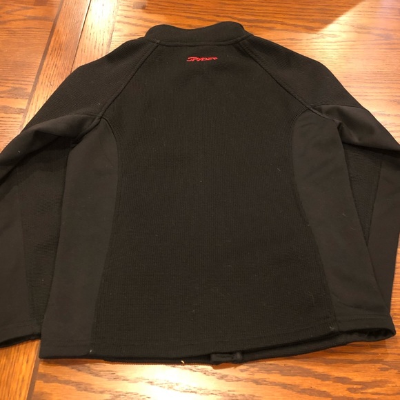 Spyder Sweater Jacket Full Zip Strike Jacket Black Red Kids Size Medium 10/12 - Picture 9 of 15